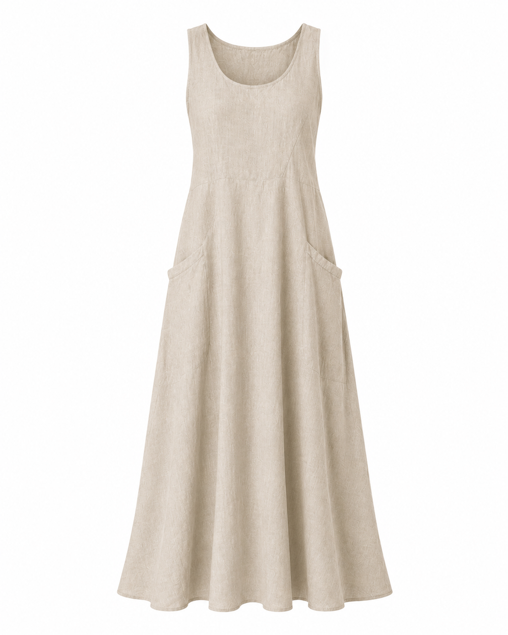 Vestido Livia de lino con bolsillos, primer plano — Alma Vittori