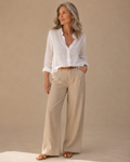 Blusa Serena de lino natural — Alma Vittori