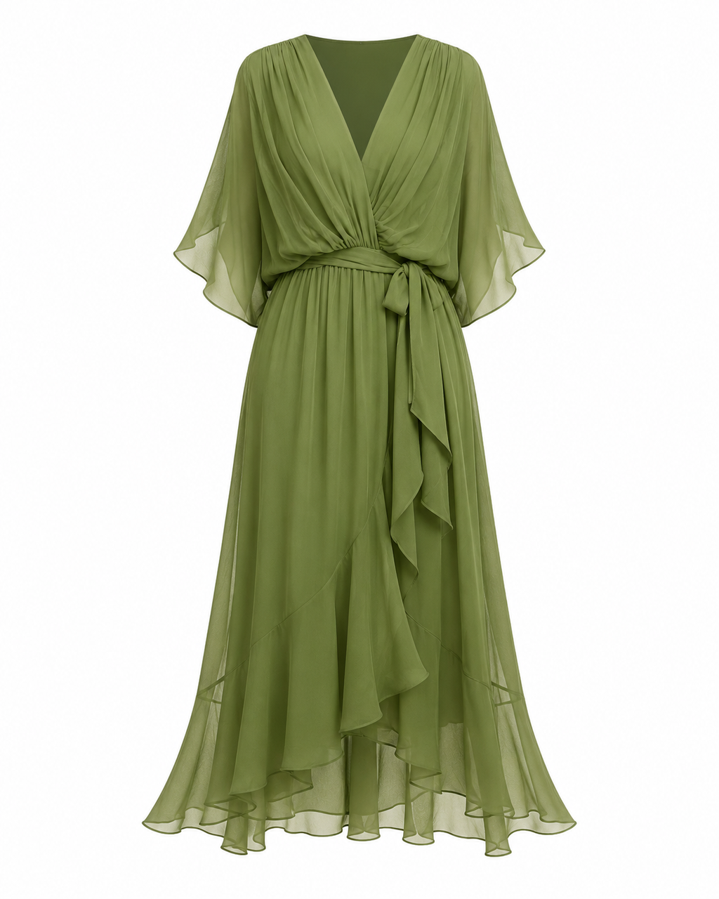 Vestido Adriana — Gasa con escote en V