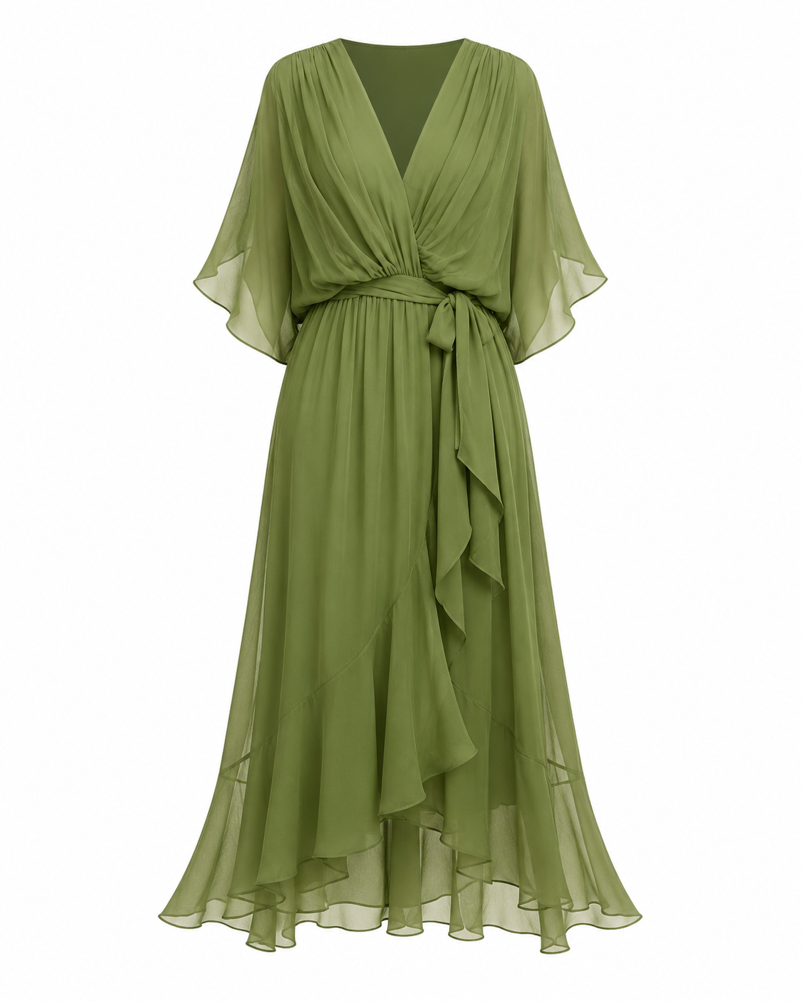 Vestido Adriana — Gasa con escote en V