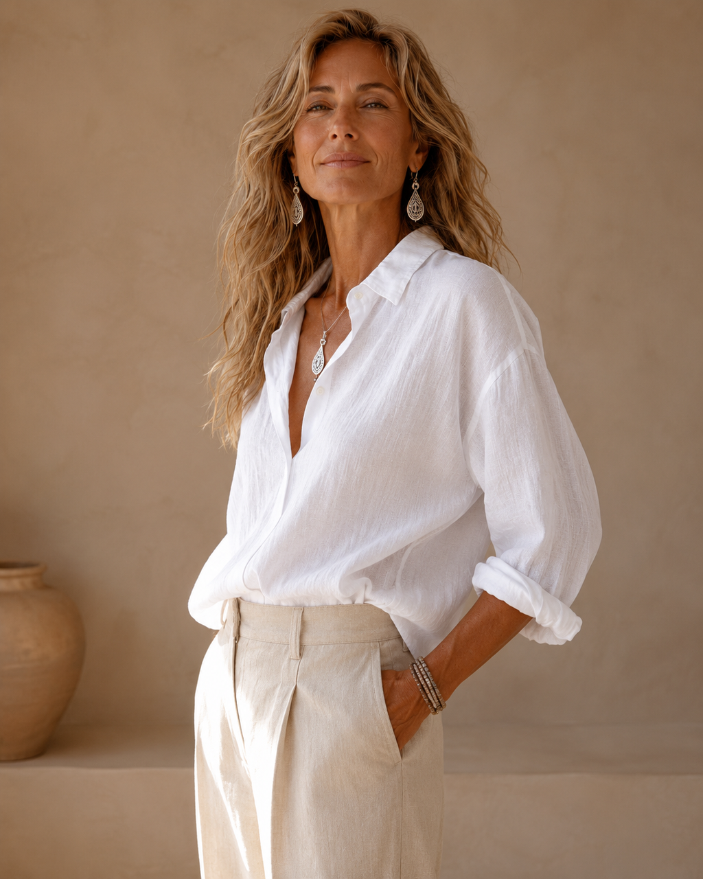Blusa Carla — Lino versátil